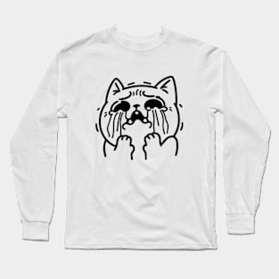 Crying Cat Meme Long Sleeve T-Shirt